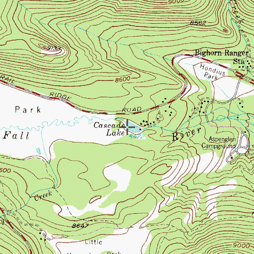 Topographic Map of Cascade Lake, CO