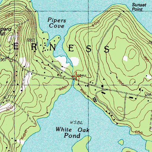 Topographic Map of White Oak Pond Dam, NH