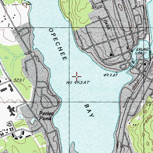 Topographic Map of Opechee Bay Reservoir, NH
