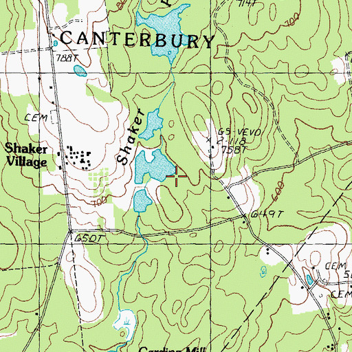 Topographic Map of East Turning Pond Dam, NH