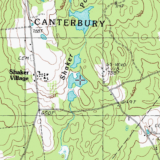 Topographic Map of East Turning Pond, NH