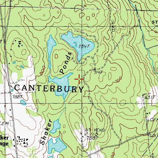 Topographic Map of Center Dam, NH