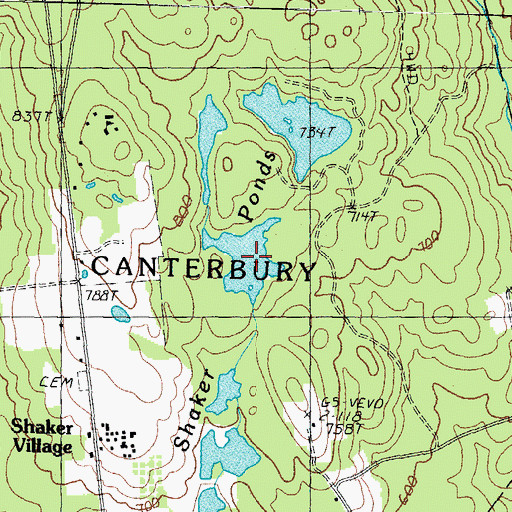 Topographic Map of Center Pond, NH