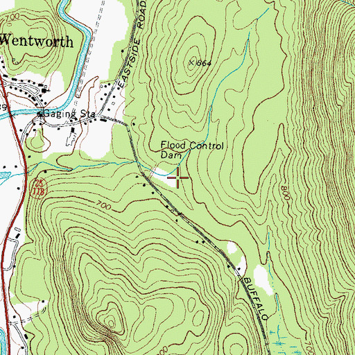 Topographic Map of Baker Floodwater Reservoir Site 11 Dam, NH