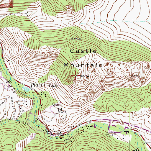 Topographic Map of Castle Mountain, CO