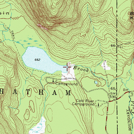 Topographic Map of Site 1 Basin Brook Dam, NH