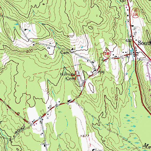 Topographic Map of Perkins Pond Dam, NH