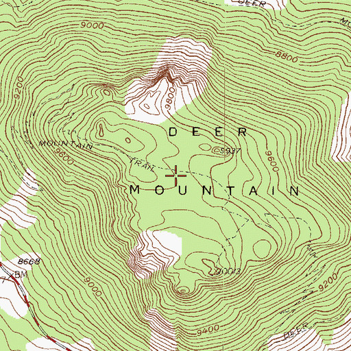 Topographic Map of Deer Mountain Trail, CO