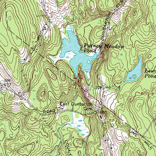 Topographic Map of Putney Meadow Pond Dam, NH