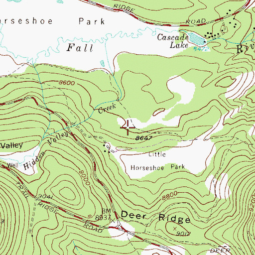 Topographic Map of Little Horseshoe Park Trail, CO