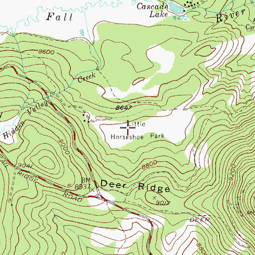 Topographic Map of Little Horseshoe Park, CO