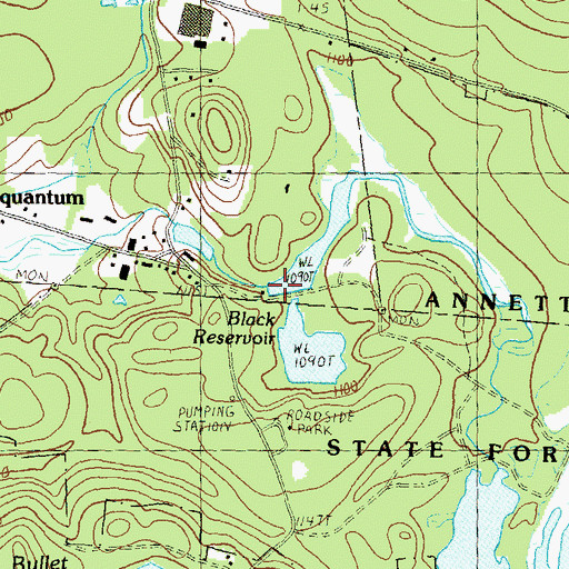 Topographic Map of Black Reservoir Upper Dam, NH