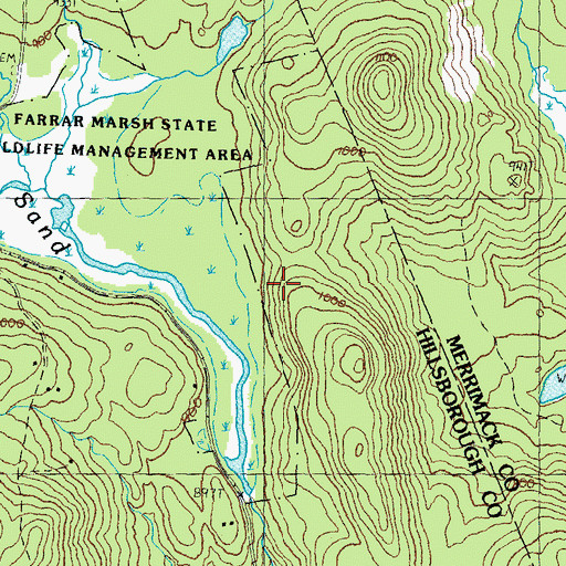 Topographic Map of Sand Brook Marsh, NH