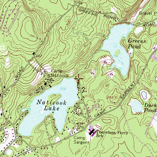 Topographic Map of Naticook Lake Dam, NH
