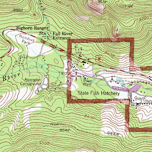 Topographic Map of Bighorn Creek, CO