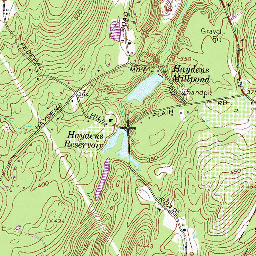 Topographic Map of Haydens Mill Pond Dam, NH
