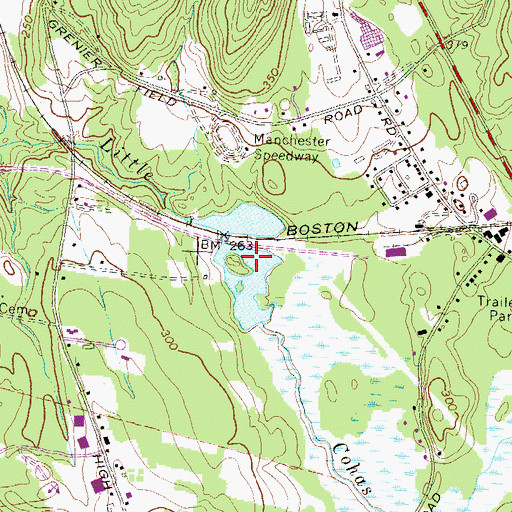 Topographic Map of Little Cohas Brook Reservoir, NH