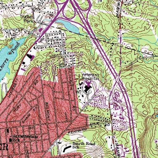 Topographic Map of Oak Hill Reservoir Dam, NH