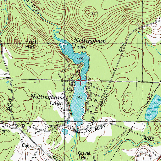 Topographic Map of Nottingham Lake, NH