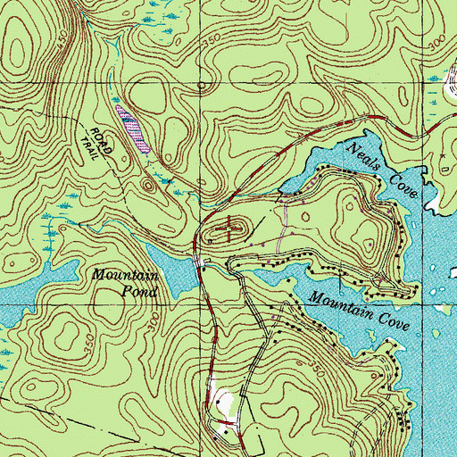 Topographic Map of Mountain Brook Pond, NH