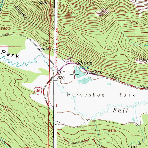 Topographic Map of Sheep Lakes, CO