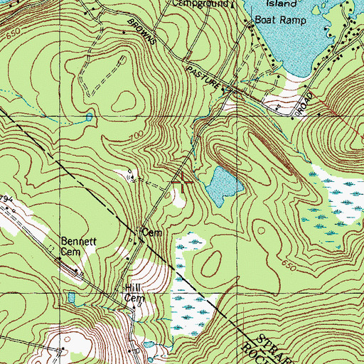 Topographic Map of Foss Pond Dam, NH
