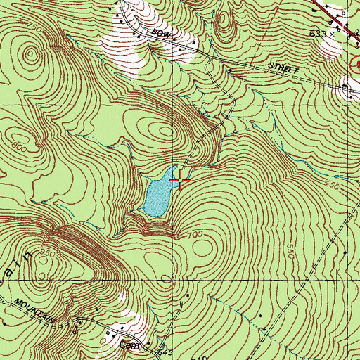 Topographic Map of Tudor Wildlife Pond Dam, NH