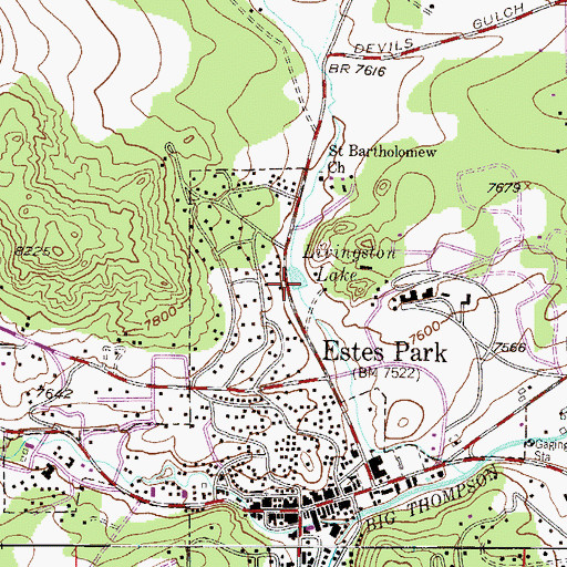 Topographic Map of Livingston Lake, CO