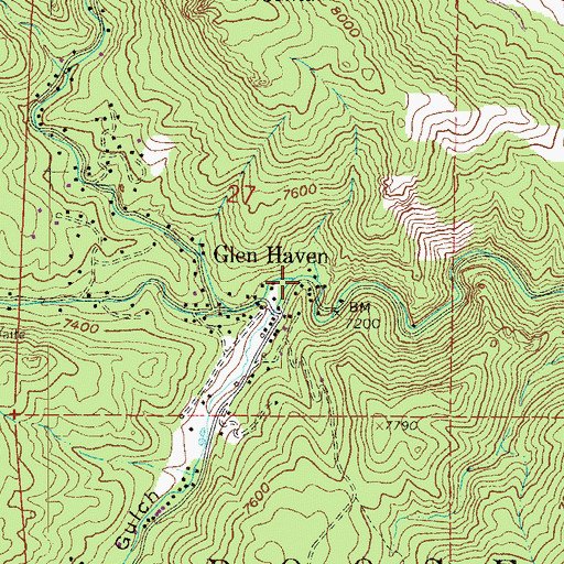 Topographic Map of West Creek, CO