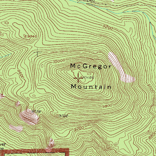 Topographic Map of MacGregor Mountain, CO