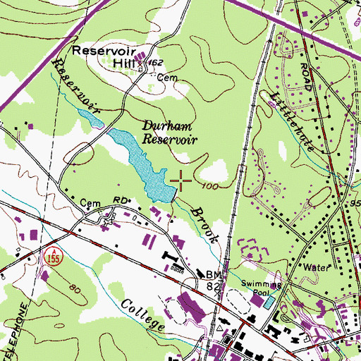 Topographic Map of Reservoir Dam, NH