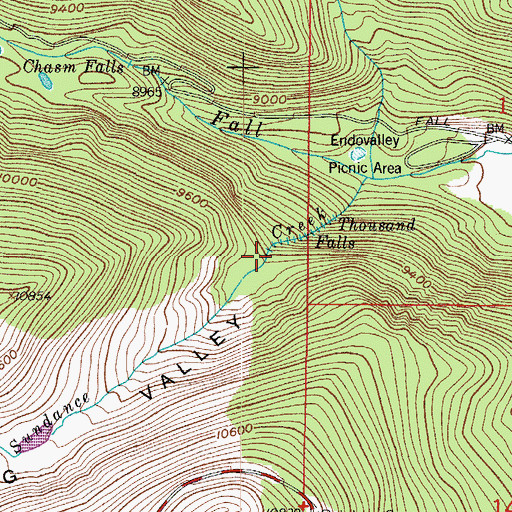 Topographic Map of Hanging Valley, CO