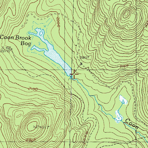 Topographic Map of Coon Brook Bog Dam, NH