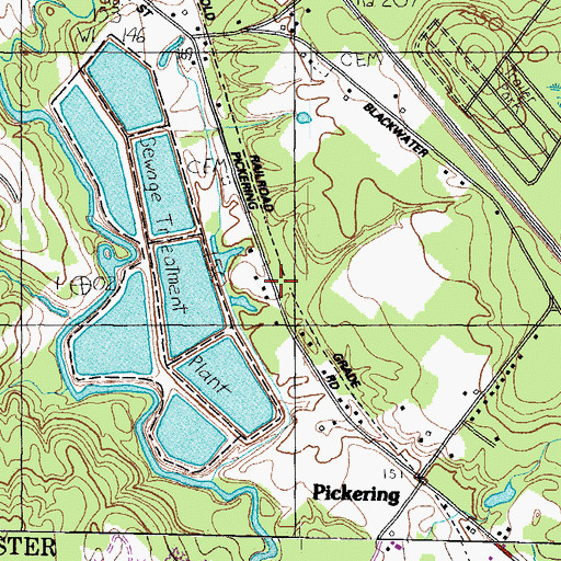 Topographic Map of Rochester Sewage Lagoons Dikes, NH