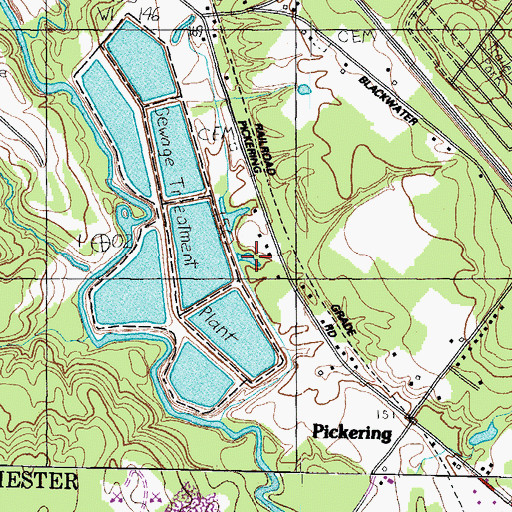 Topographic Map of Rochester Sewage Lagoons, NH