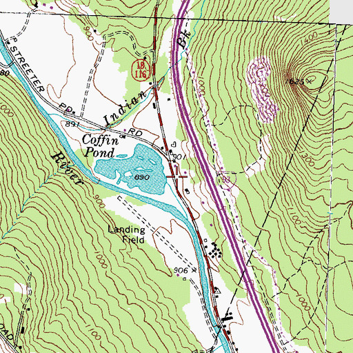 Topographic Map of Coffin Pond Dam, NH