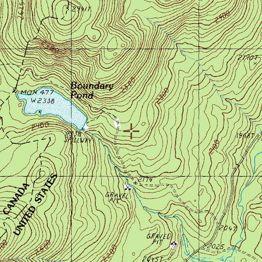 Topographic Map of Mountain Pond, NH