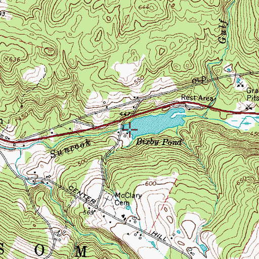 Topographic Map of Bixby Pond Dam, NH