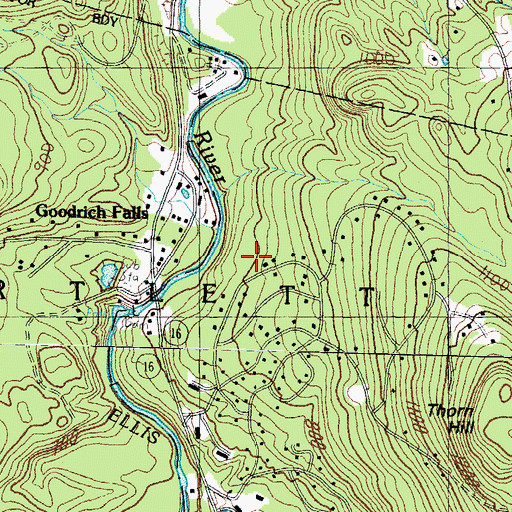 Topographic Map of Glen Ellis Dam, NH