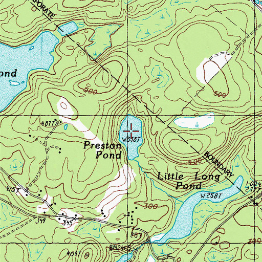 Topographic Map of Preston Pond Dam, NH