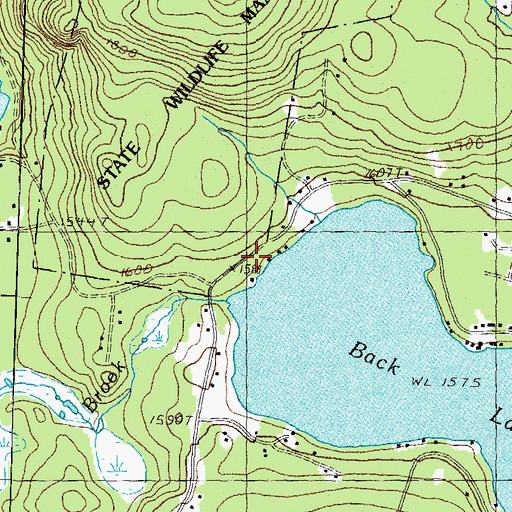 Topographic Map of Back Lake Dam, NH