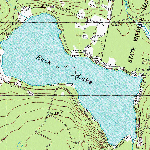 Topographic Map of Back Lake, NH