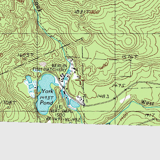 Topographic Map of York Pond Dam, NH