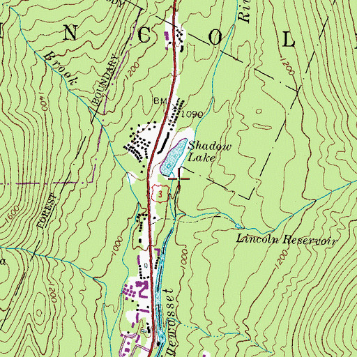 Topographic Map of Shadow Lake Dam, NH
