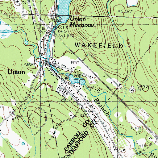Topographic Map of Branch River Reservoir, NH