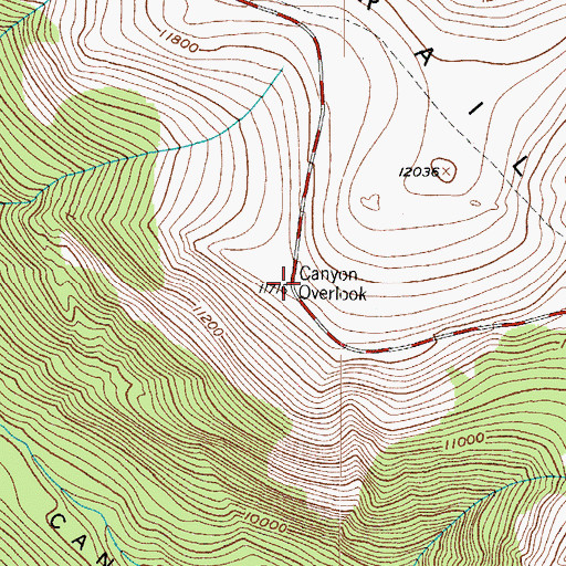 Topographic Map of Forest Canyon Overlook, CO