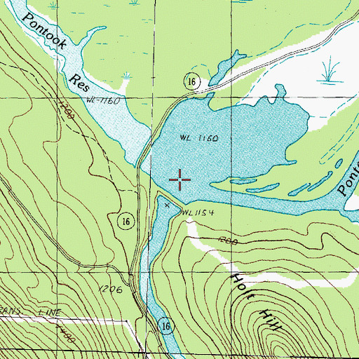 Topographic Map of Pontook Reservoir Dam, NH
