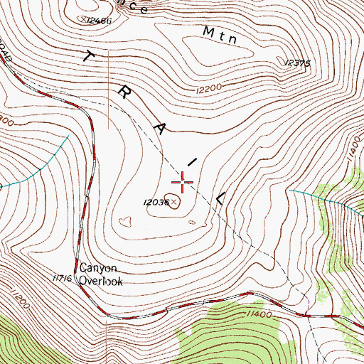 Topographic Map of Hidden Valley Trail, CO