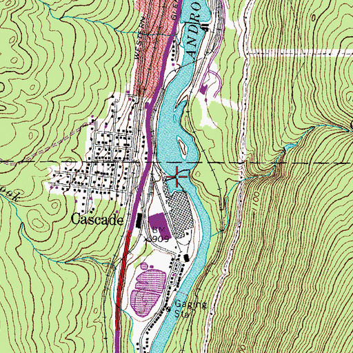 Topographic Map of Cascade Mill Aeration Lagoon Dam, NH