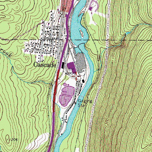 Topographic Map of Cascade Mill Lagoons, NH